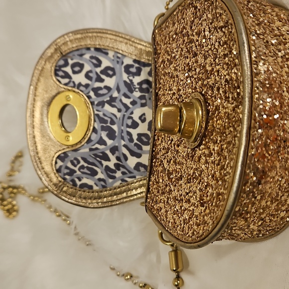 Coach Poppy Saddle Sparkle Crossbody. Dustbag. Limited Edition - Picture 6 of 9